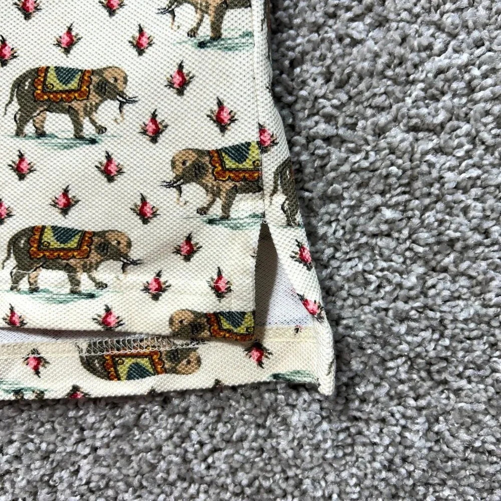 Gucci Mens Sz Small Elephant Print Polo Shirt